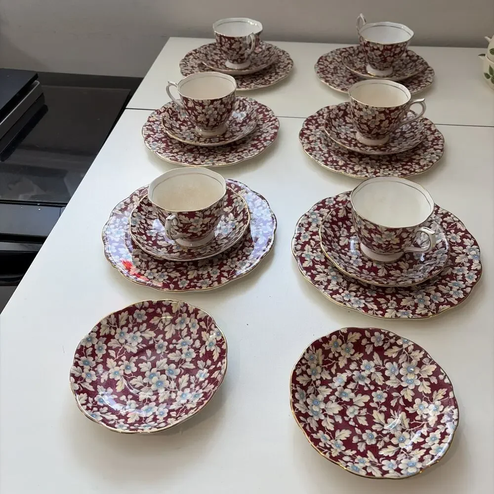 Vintage RARE Royal Albert Chintz Royal Brocade Coffee/Tea Dessert Set 20 Pieces